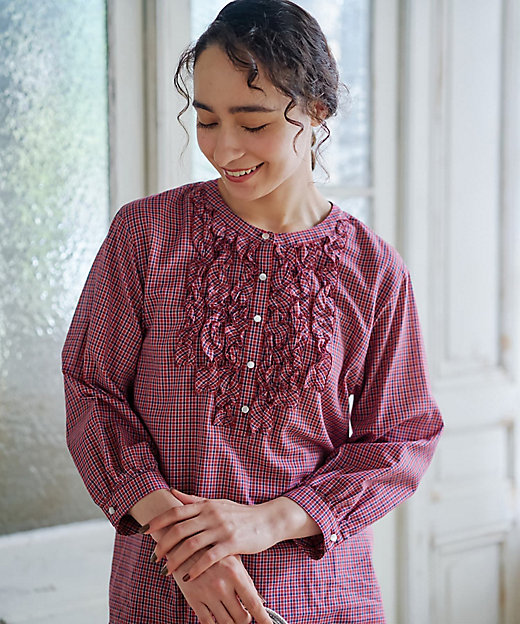 フリルチェックブラウス | CARA O CRUZ (Women)/キャラ・オ・クルス