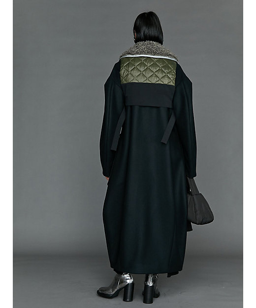 BIG COLLAR FABRIC MIX VEST【セットアップ着用