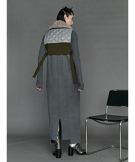 BIG COLLAR FABRIC MIX VEST【セットアップ着用