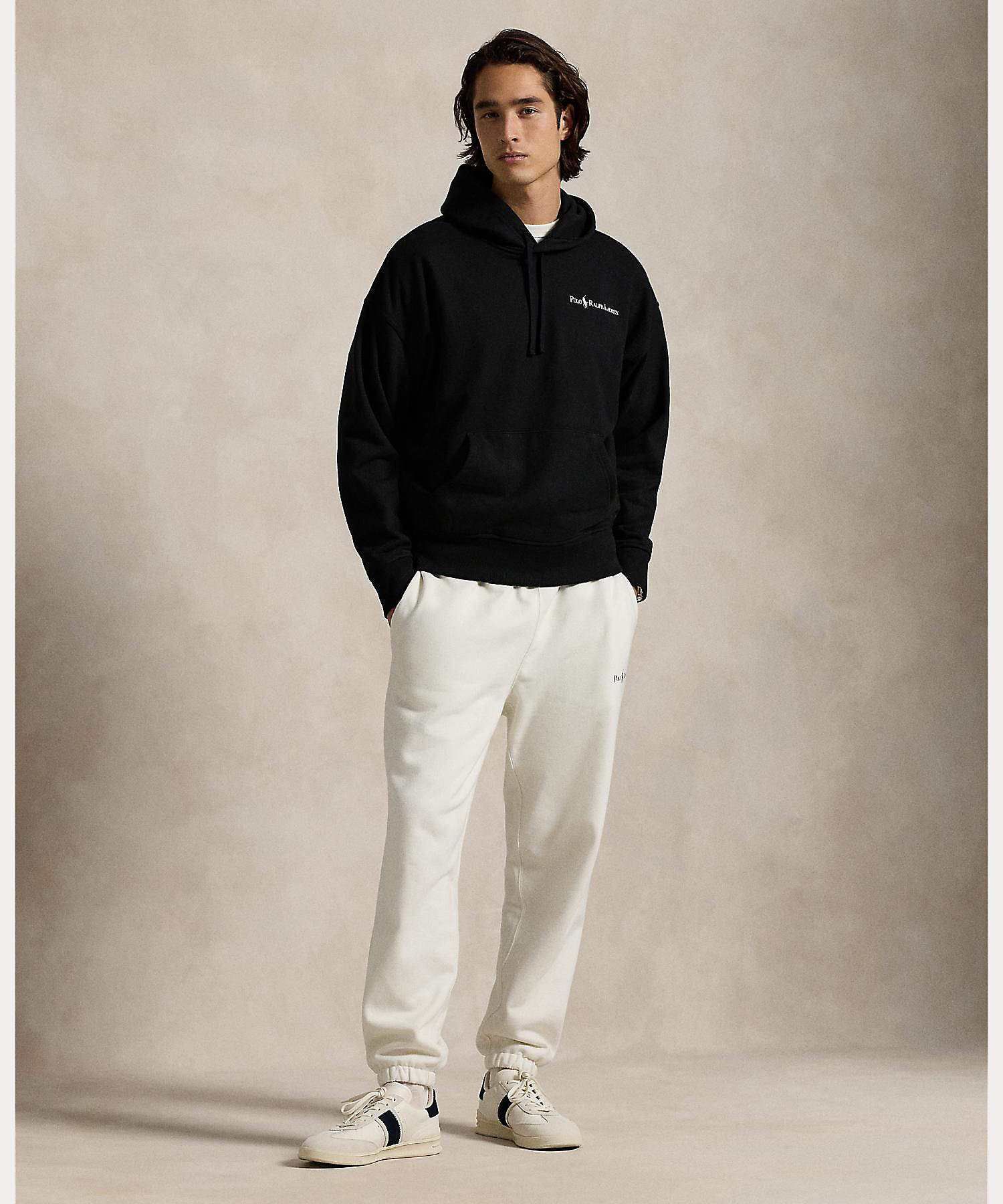 リラックスド フィット ロゴ フリース フーディ