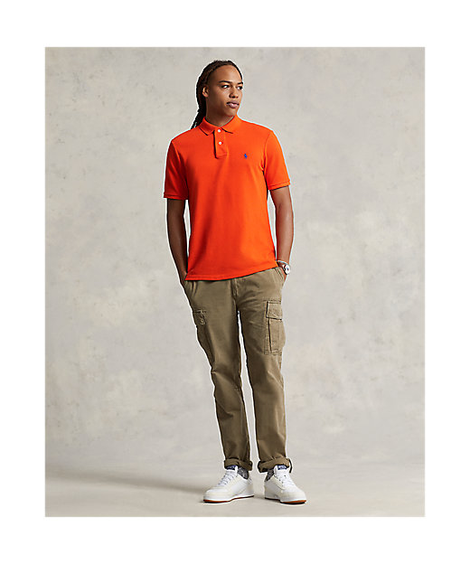 カスタム スリム フィット メッシュ ポロ シャツ