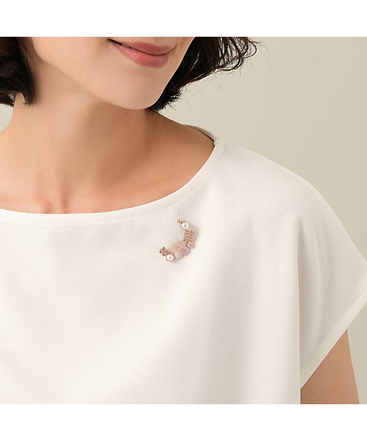 淡水パール シェルフラワー ブローチ VBMV2006 XP | VENDOME