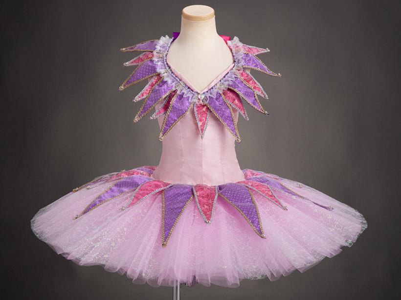 バレエ衣装 黒とピンク 星形刺繍 バレエ衣装 黒とピンク 星形刺繍