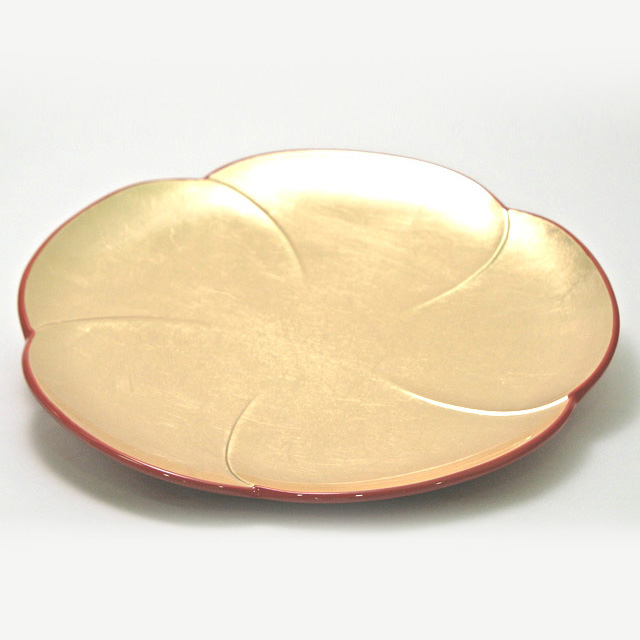 福梅皿 金箔 中皿 FC30-5 漆器の井助