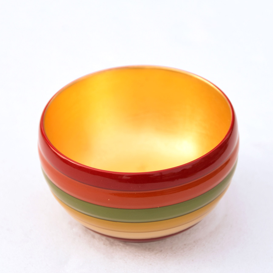 ぐい呑み 独楽文様 内金箔 木製 漆塗り 盃 おちょこ 酒器 FC4-7 漆器の井助