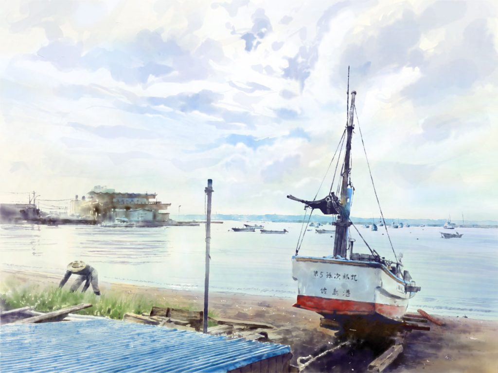 iPadで絵を描く! Adobe Frescoで描いた佐島漁港の風景（iPad Artwork