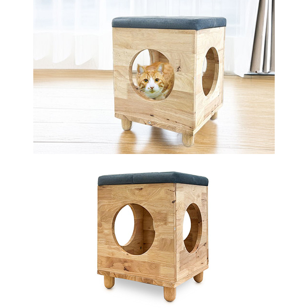 JALとっておきの逸品｜〔ペットライブラリー〕天然木を使用した猫家具