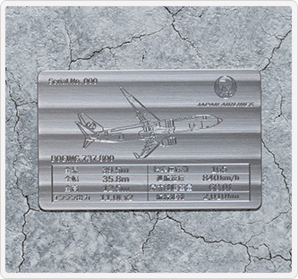 JALとっておきの逸品｜JALフリート記念チタンプレート（737-800）: JAL