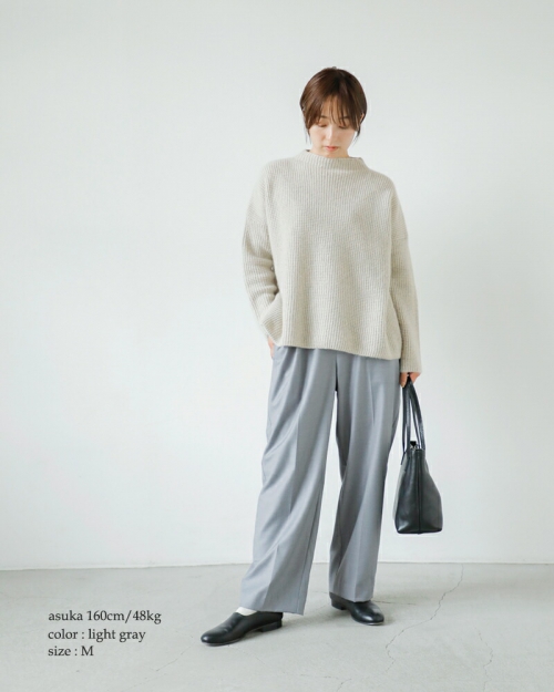 evam eva エヴァムエヴァ カシミヤ 畦編み ニット プルオーバー