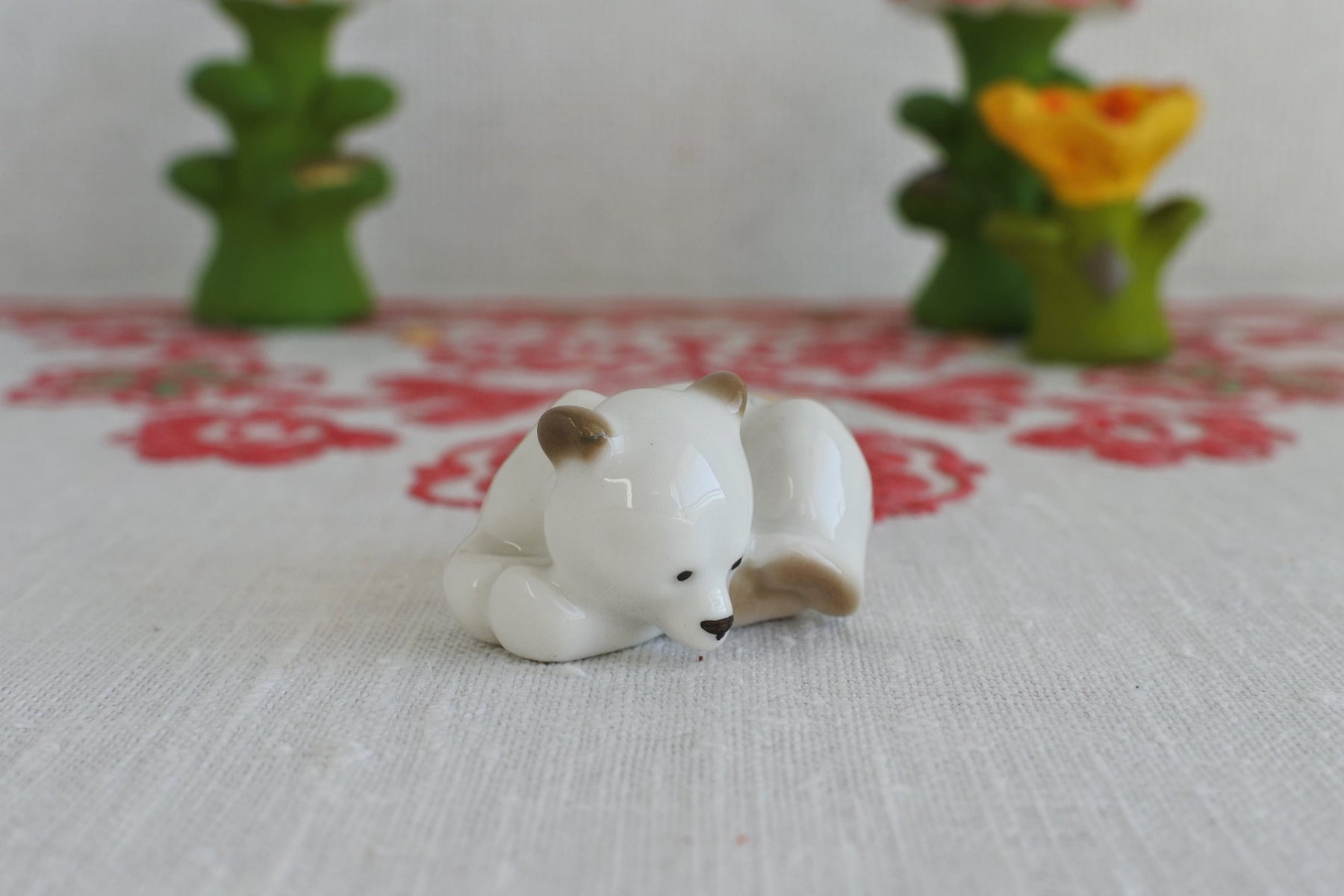 シロクマとアザラシ 陶器 オランダ製1909年製 シロクマとアザラシ 陶器