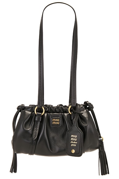 Miu Miu Nappa Shoulder Bag in Nero | FWRD