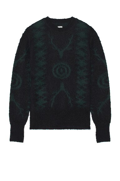 South2 West8 Black & Green Loose Sweater | ModeSens