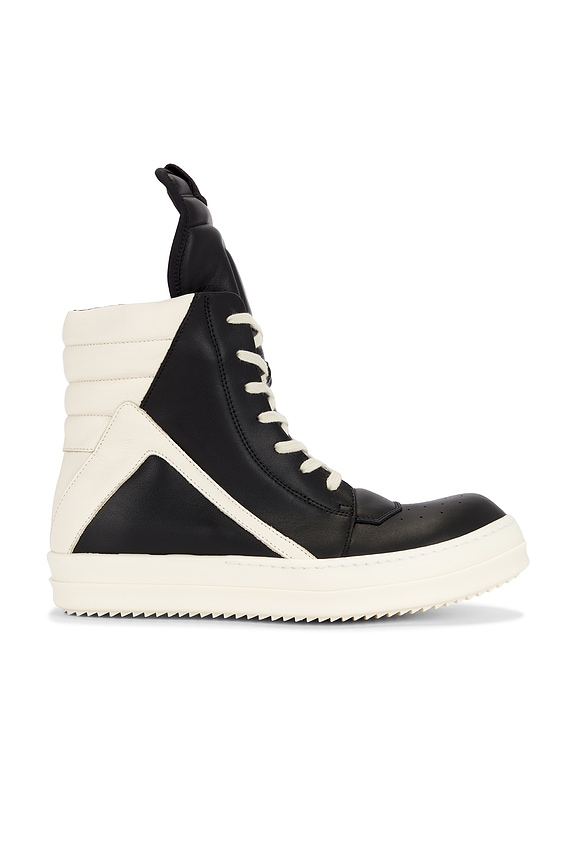 Rick Owens Mega Bumper Geobasket Sneaker in Black, Milk, & Milk | FWRD
