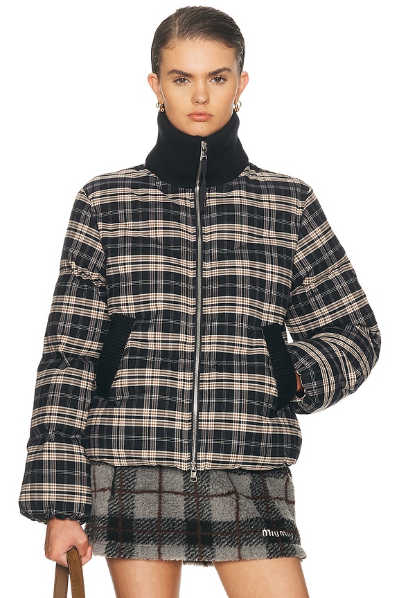 THE UPSIDE Après Ski Lumiere Fox Puffer Jacket in Check | FWRD