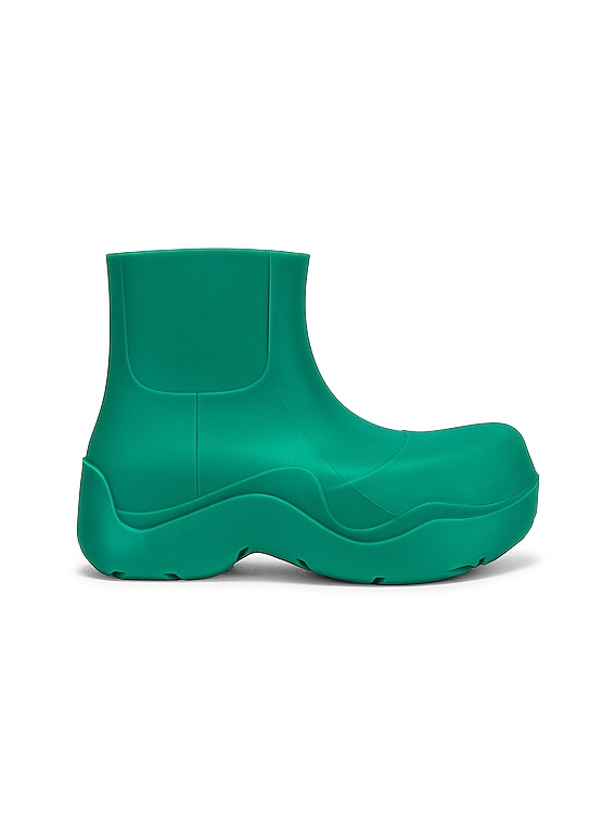 Bottega Veneta Puddle Ankle Boots in Acid Turquoise | FWRD