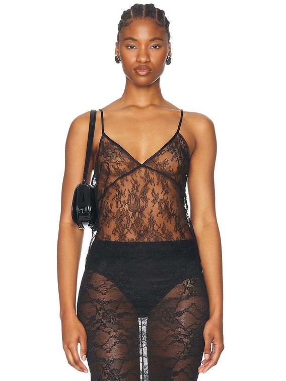 Kiki de Montparnasse All Over Lace Cami Top in Black | FWRD