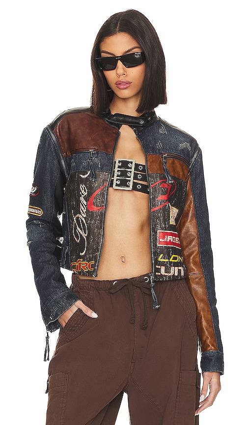 Jaded London Daytona Zip Off Sleeve Moto Jacket 於混色| REVOLVE