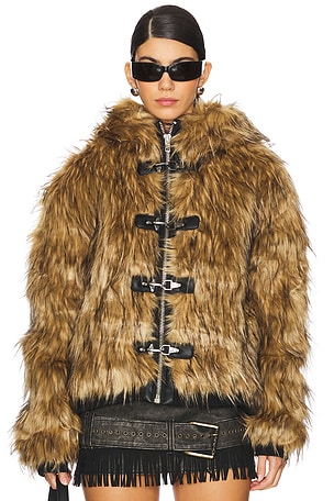 Jaded London Mendoza Faux Fur Jacket in Blonde | REVOLVE