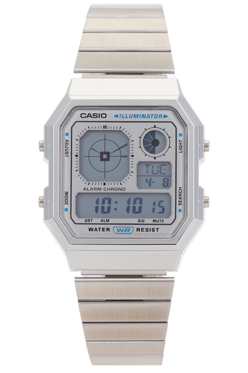 Casio A130 Series Watch in Metal Silver & White | REVOLVE