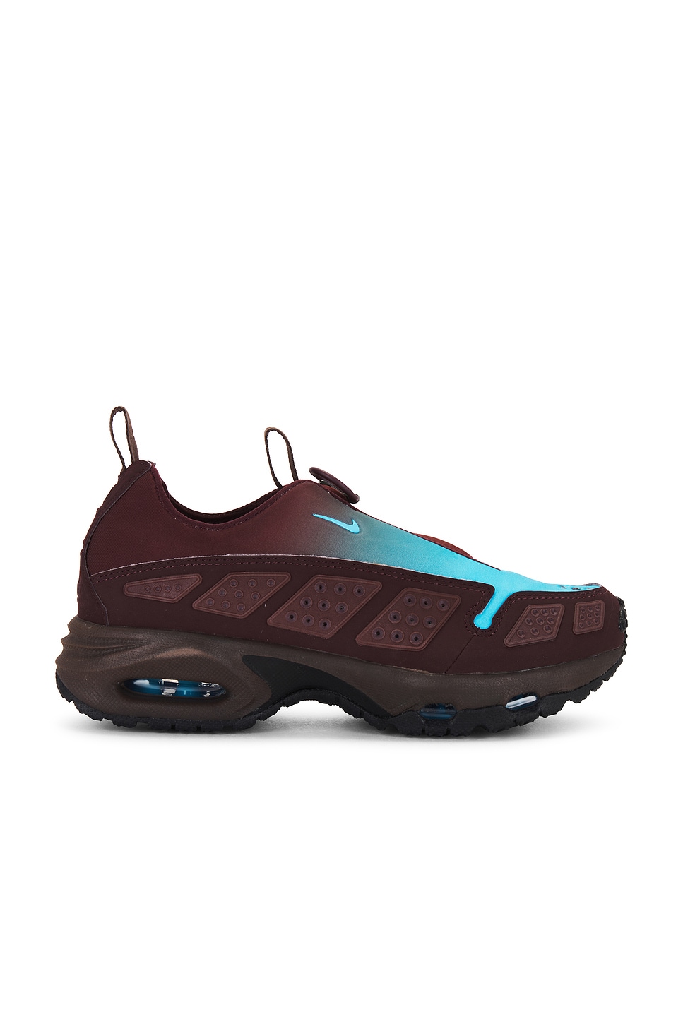 Nike Air Max Sndr in Burgundy Crush & Baltic Blue Baroque Brown