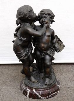 オーギュスト・モロー 少年と少女のブロンズ像】彫刻の買取実績一覧