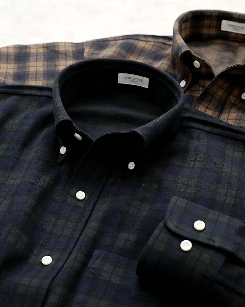 長袖 / ネルシャツ / タータンチェック / ボタンダウン / 胸ポケット