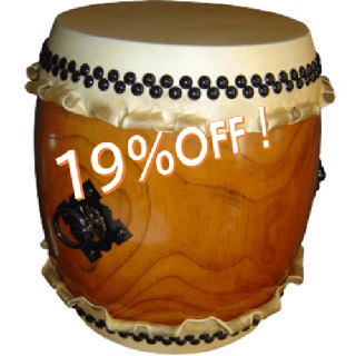 いとろ和楽器店 | 宮太鼓[欅胴] 1尺2寸(耳付き) 在庫処分特価 ※※代引