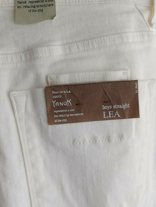 YANUKヤヌーク パンツ LEAボーイスストレート WHS(WHITE)57131238