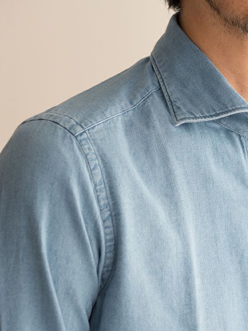Giannetto ジャンネット デニムシャツ vinci fit BLUE | ITAL STYLE WEAR