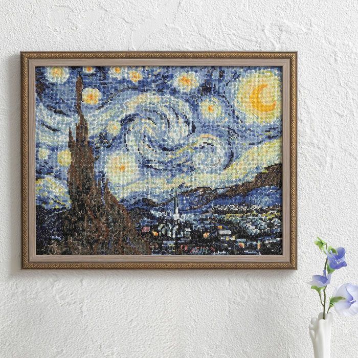 クロスステッチフレーム＜睡蓮の池、緑の反映＞ | リバティ 生地