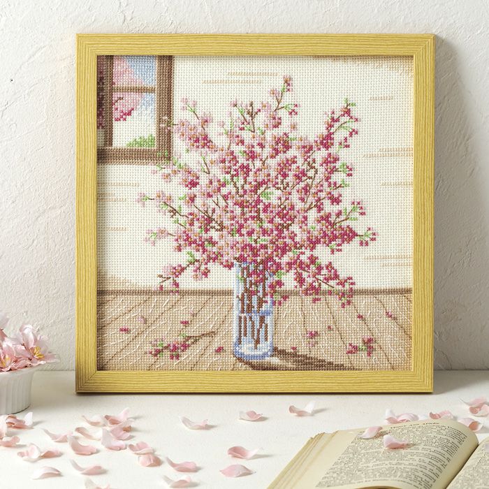 クロスステッチフレーム＜春爛漫＞ | リバティ 生地、編み物、刺繍