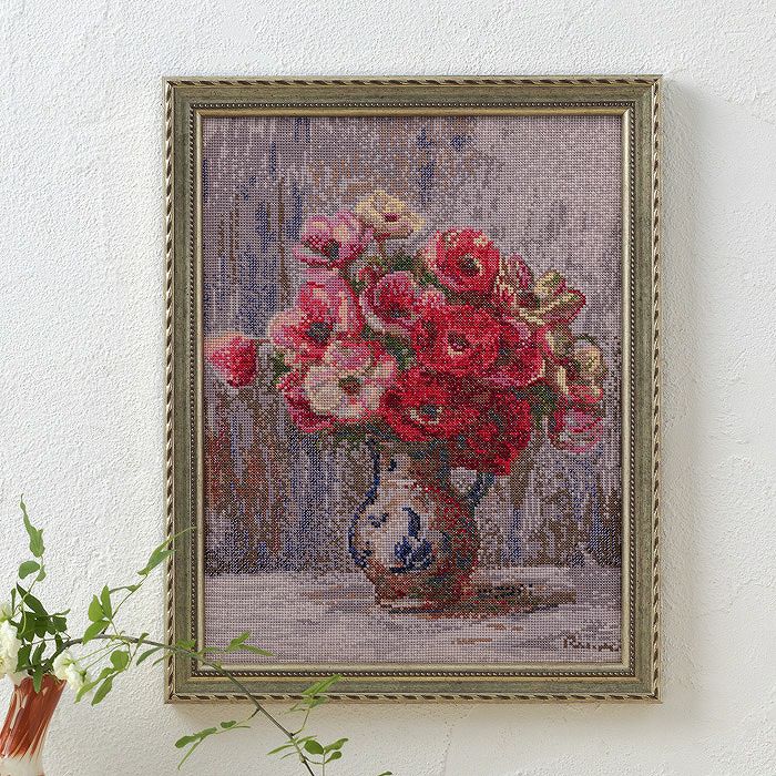 クロスステッチフレーム＜春のブーケ＞ | リバティ 生地、編み物、刺繍