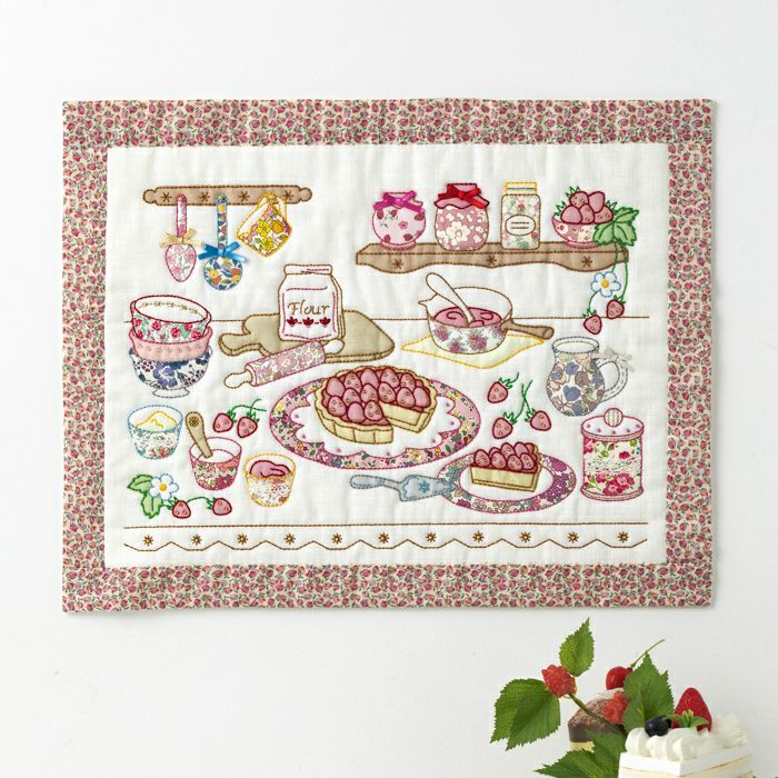 アップリケタペストリー＜ハーブティー＞ | リバティ 生地、編み物