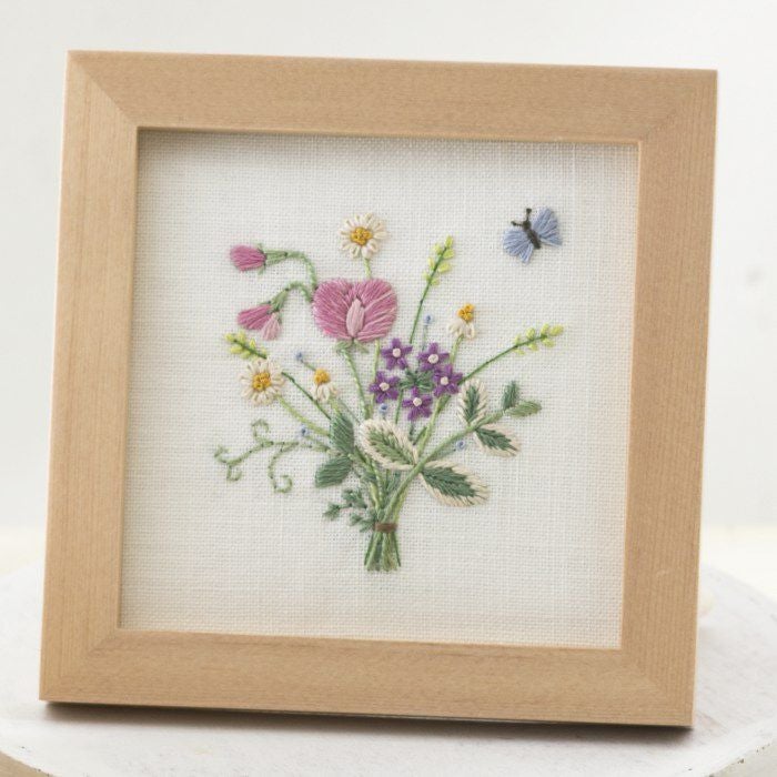 ステッチミニフレーム＜フラワーブーケ＞ | リバティ 生地、編み物