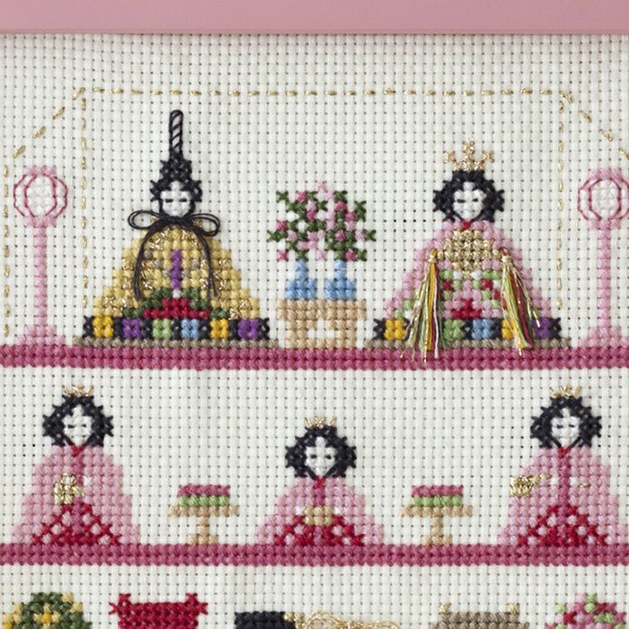 クロスステッチフレーム＜ひなまつり＞ | リバティ 生地、編み物、刺繍