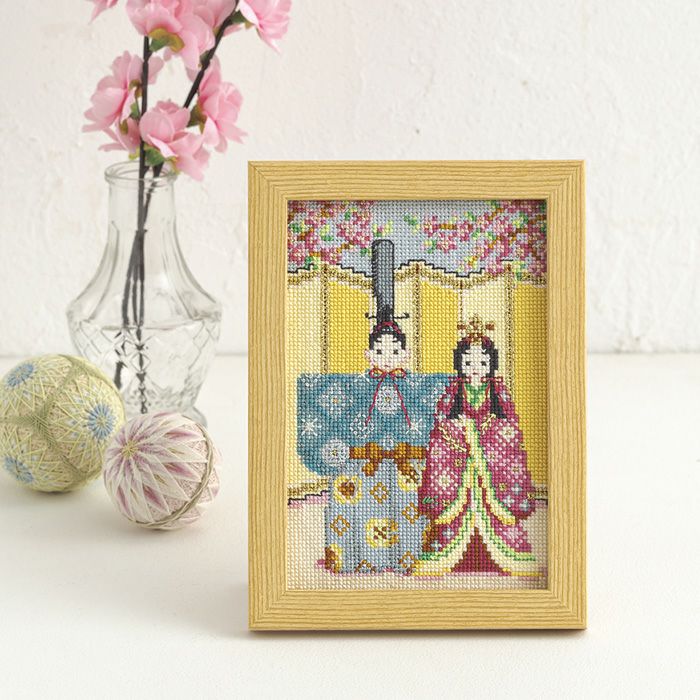 クロスステッチフレーム＜ひな段飾り＞ | リバティ 生地、編み物、刺繍