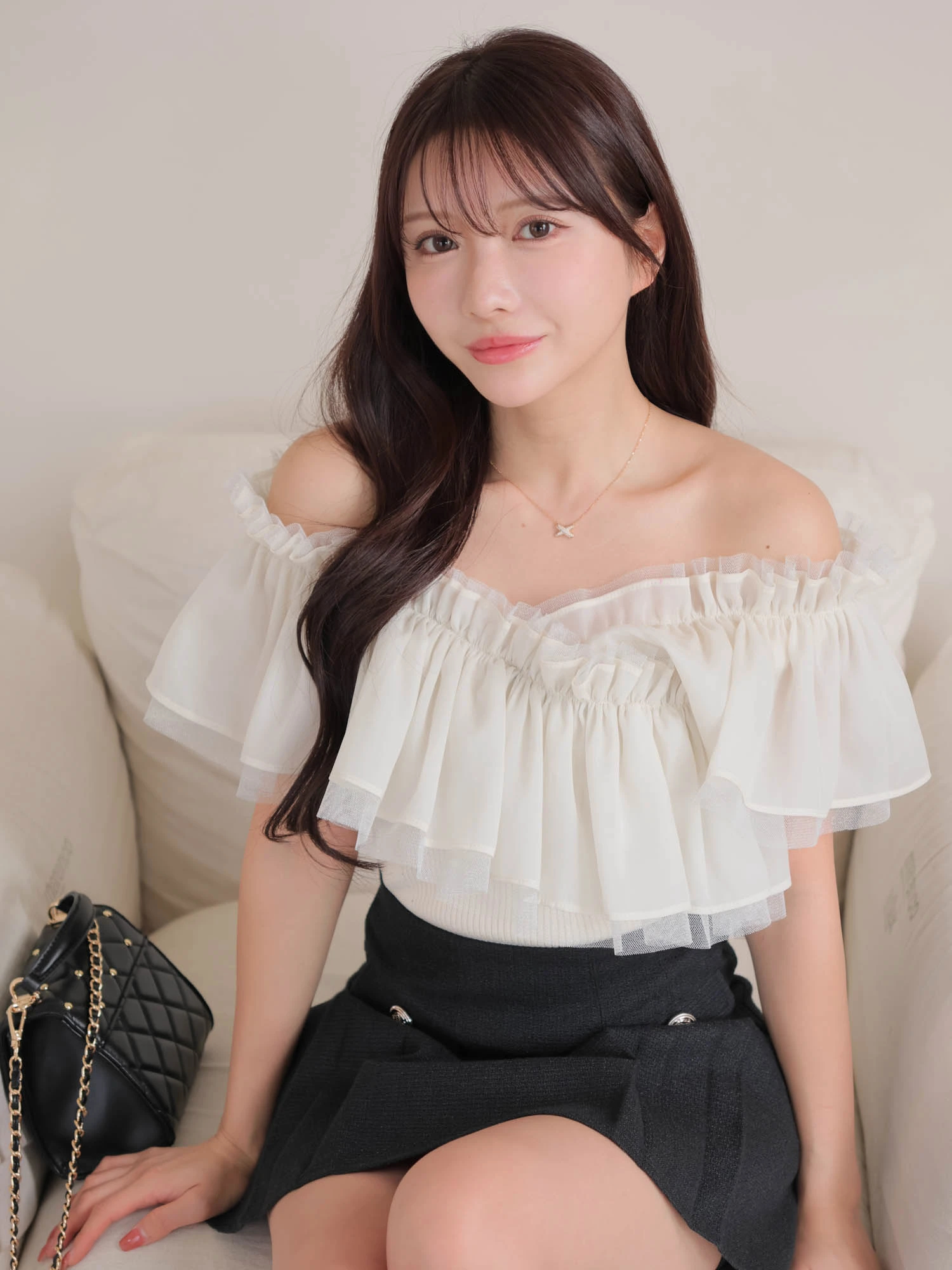 LIP SERVICE（リップサービス）｜ シアーフリルドッキングニット