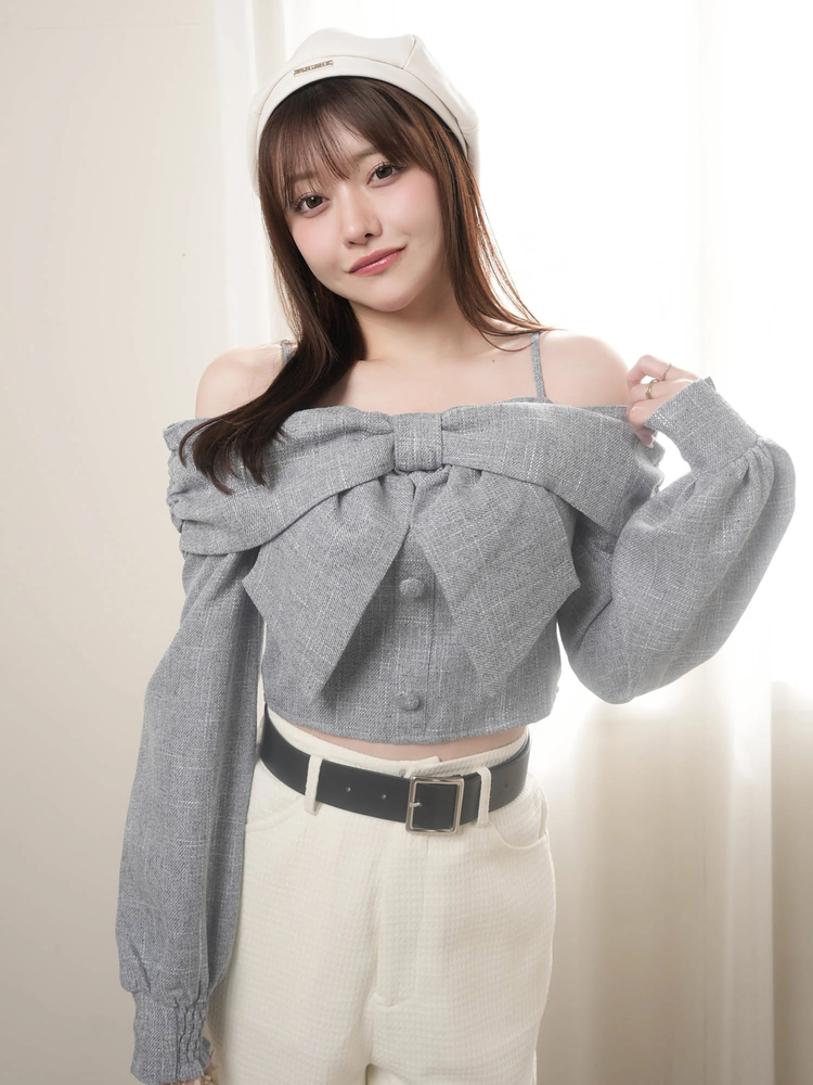 LIP SERVICE（リップサービス）｜ リボンオフショルロングスリーブ