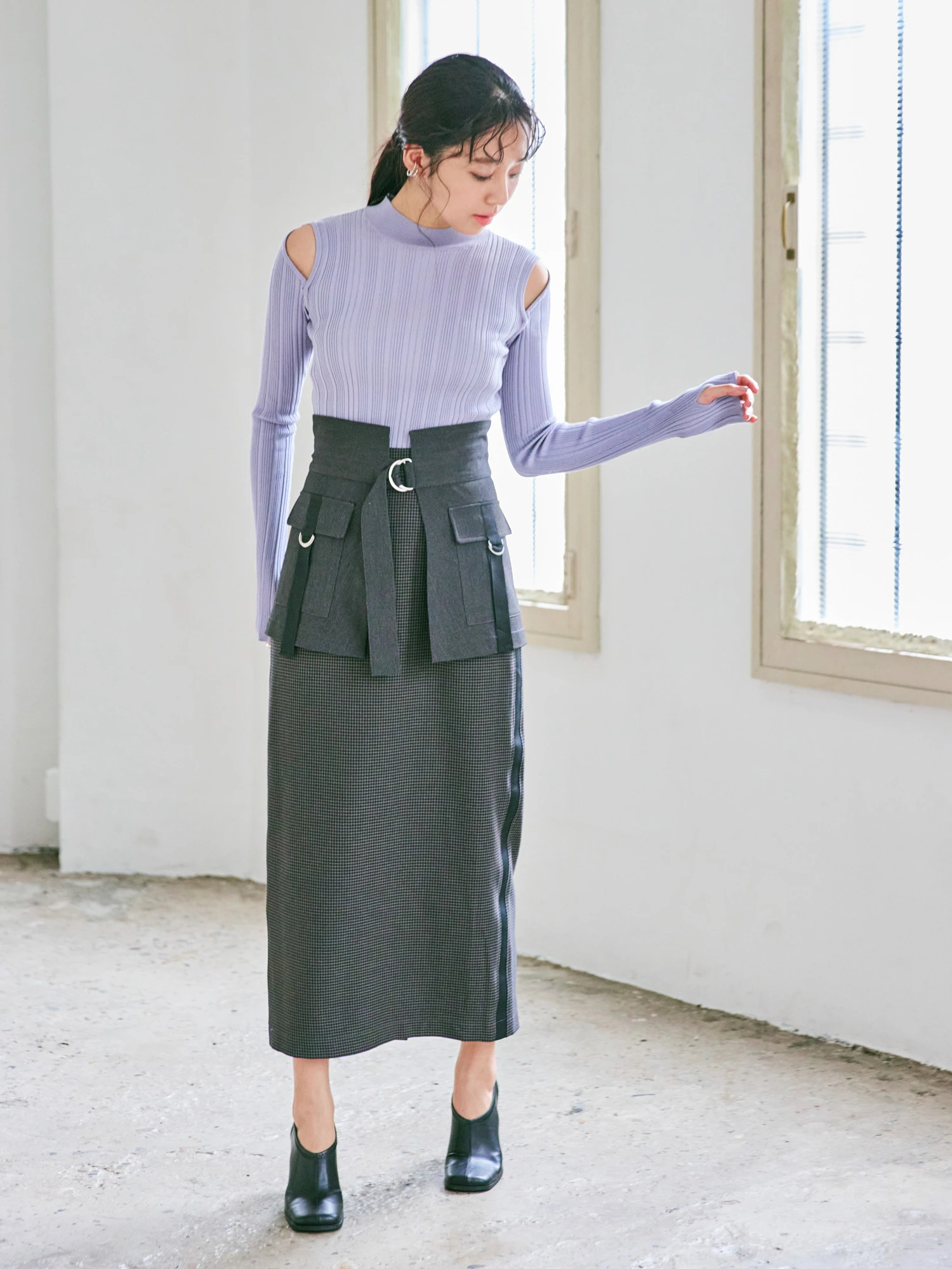 LADYMADE（レディメイド）｜ スリットショルダー2WAYリブニット