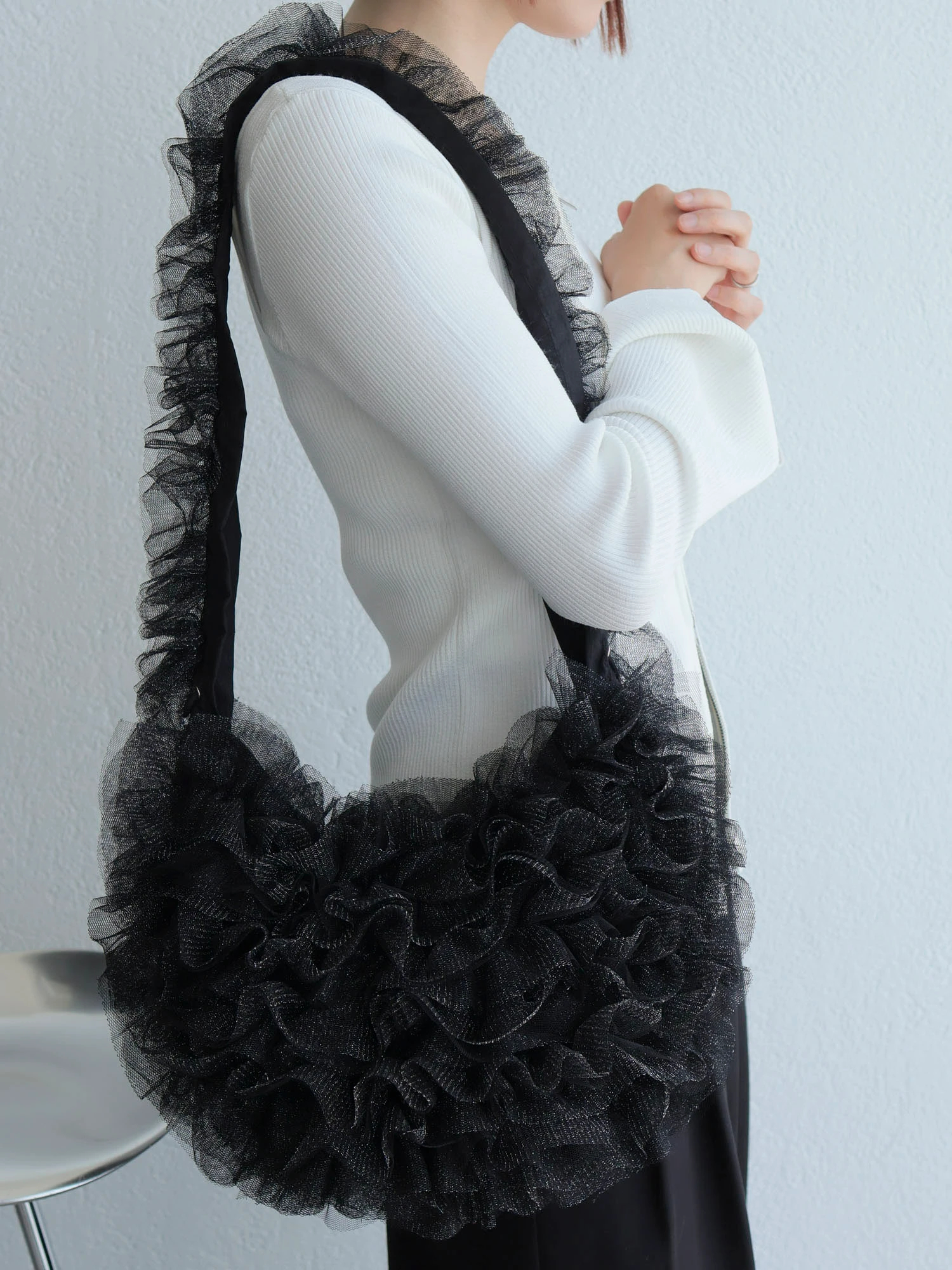 LADYMADE（レディメイド）｜ ラメチュールフリルドロストバッグ