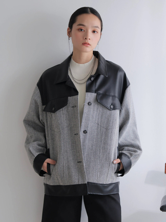 LADYMADE（レディメイド）｜ フェイクレザー中綿ジャケット アイテムの