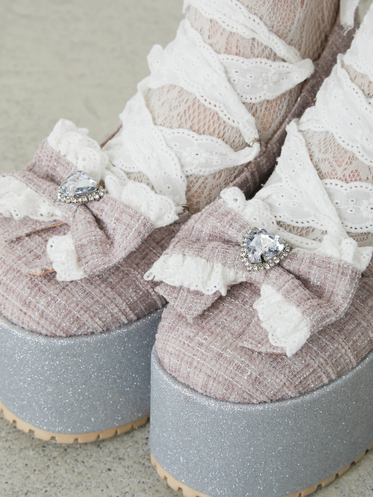 ツイードバレエコア厚底シューズ - Ank Rouge(アンクルージュ)の