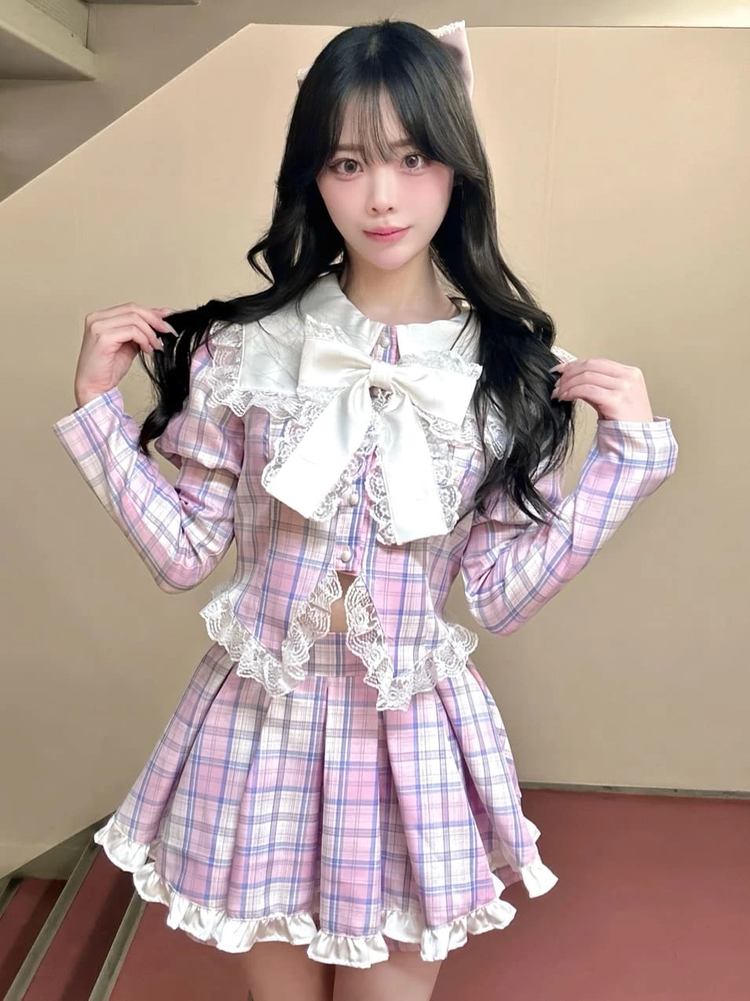 チェックリボンスカパン - Ank Rouge(アンクルージュ)のショートパンツ