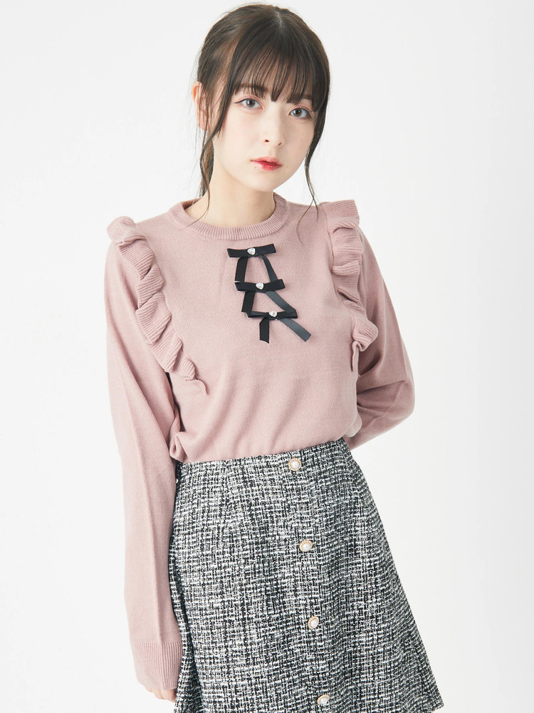 ビジューリボンニット - Ank Rouge(アンクルージュ)のニット