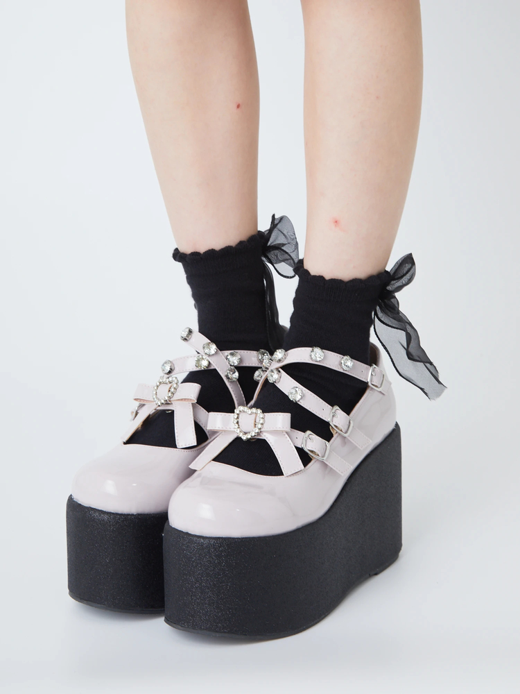 キラキラビジュー厚底シューズ - Ank Rouge(アンクルージュ)の