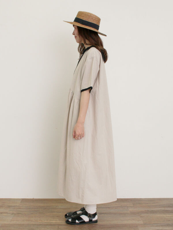 セール】 【S/Mサイズ】セーラー襟前立てレース配色ワンピース（ダーク