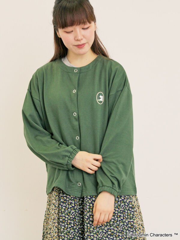 セール】 【MOOMIN×Samansa Mos2】ミニ裏毛カーディガン（グリーン