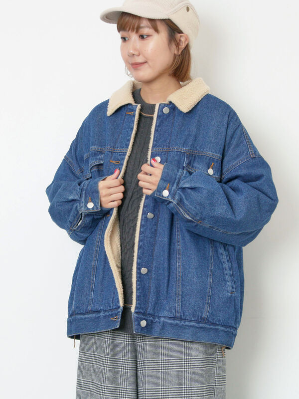 セール】 デニムボアジャケット（ブラック/ブルー/ネイビー/アウター