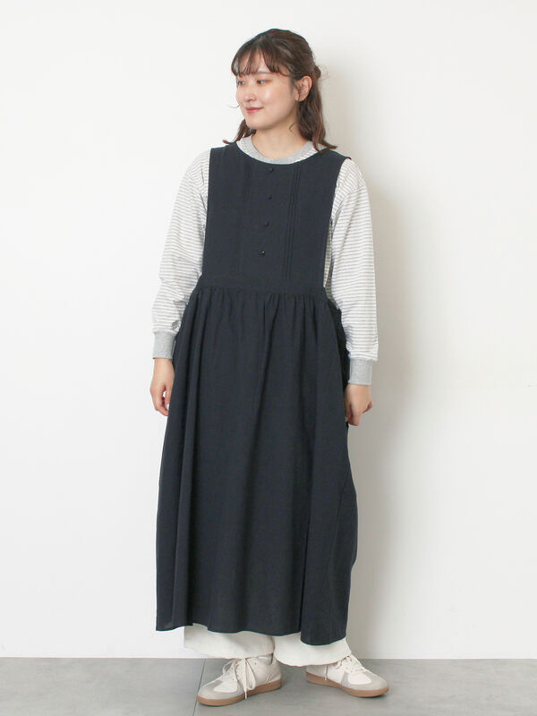 WEB限定】バックスリットジャンスカ（グレー/ブラック/ワンピース