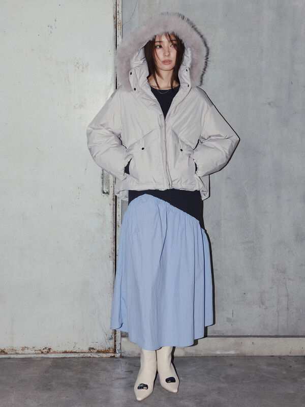 セール】 【宮本茉由着用】フードショートダウンジャケット（ブラック